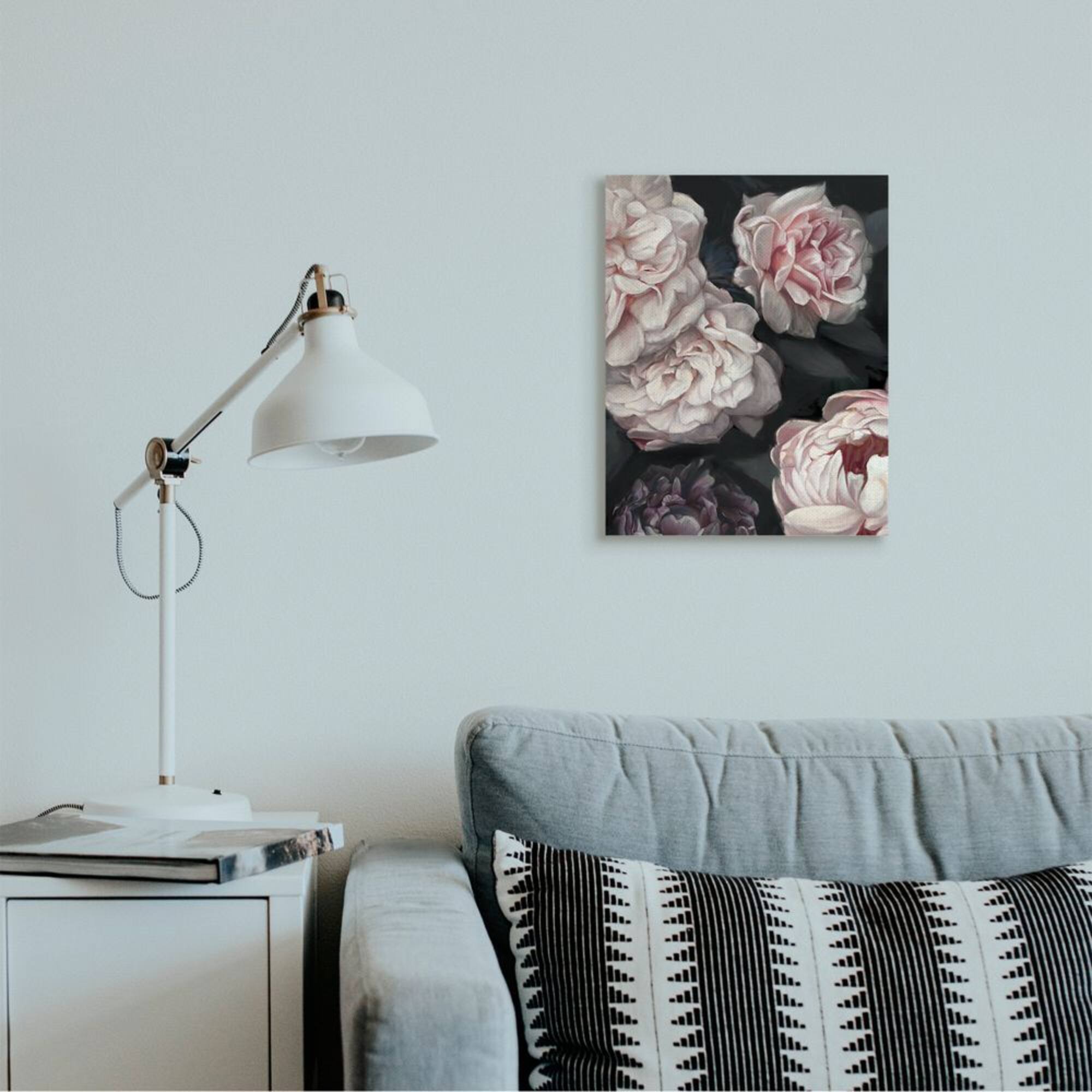 Stupell Industries Clustered Pink and White Florals Elegant Flowers Canvas Wall Art